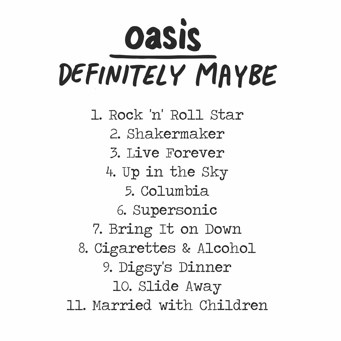 Oasis - Definitely Maybe print