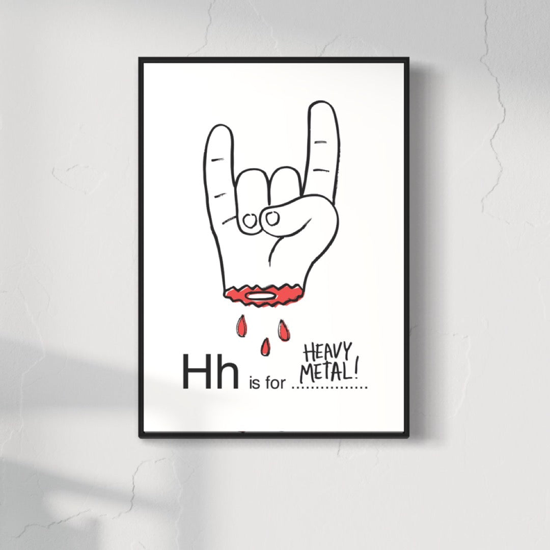 H is for Heavy Metal print