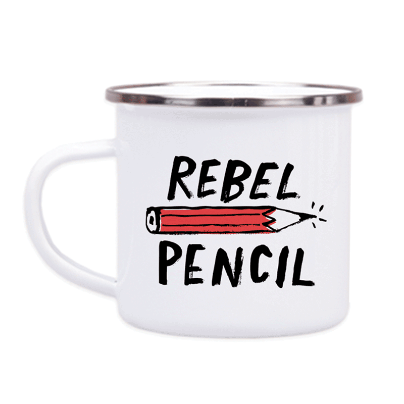 REBEL PENCIL ENAMEL MUG