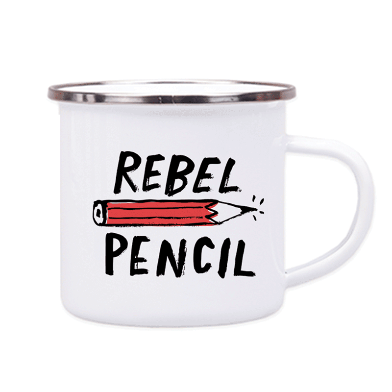 REBEL PENCIL ENAMEL MUG