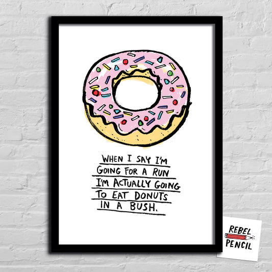 Donuts in a Bush print