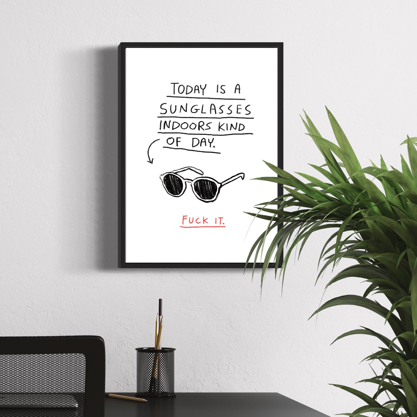 Sunglasses Indoors print