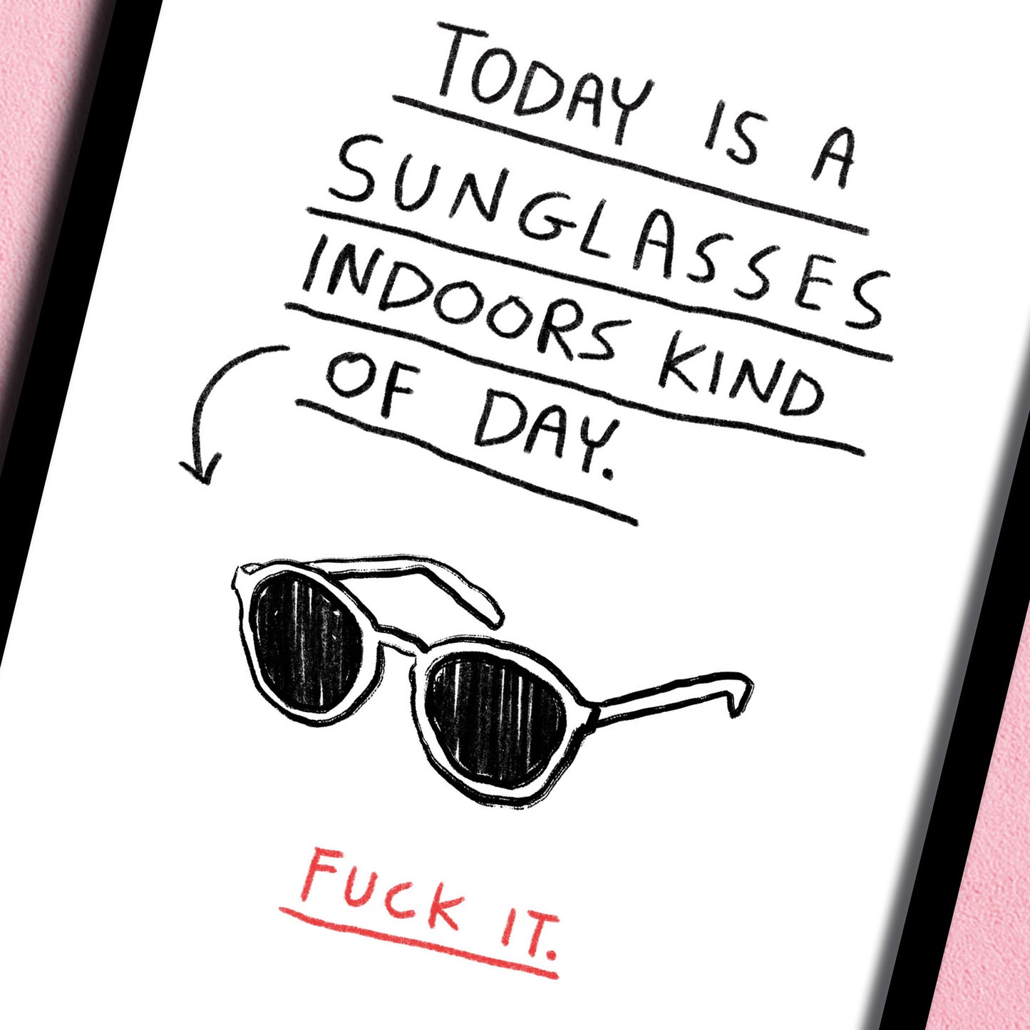 Sunglasses Indoors print