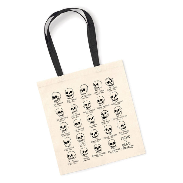 MUSIC IS DEAD TOTE BAG