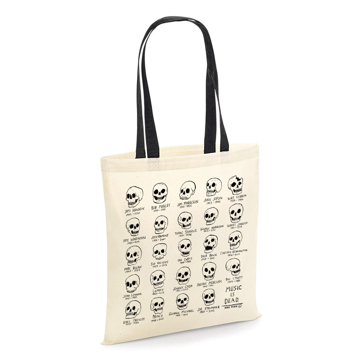 MUSIC IS DEAD TOTE BAG